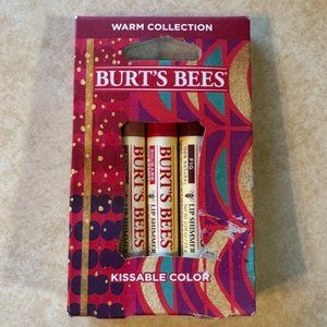New BURT'S BEES Warm Collection Kissable Color 3 Lip Shimmers
